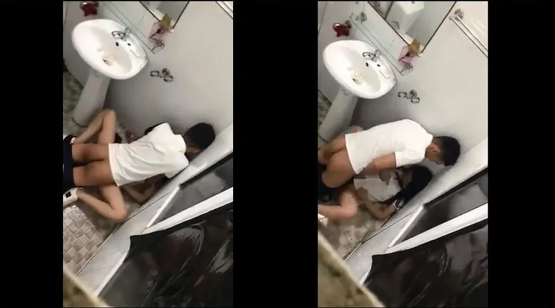 Em gái say xỉn và anh yêu trong phòng tắm nhà hàng